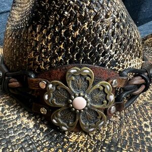 Brand new stampede Chic Women's Hat with Floral Embellishment